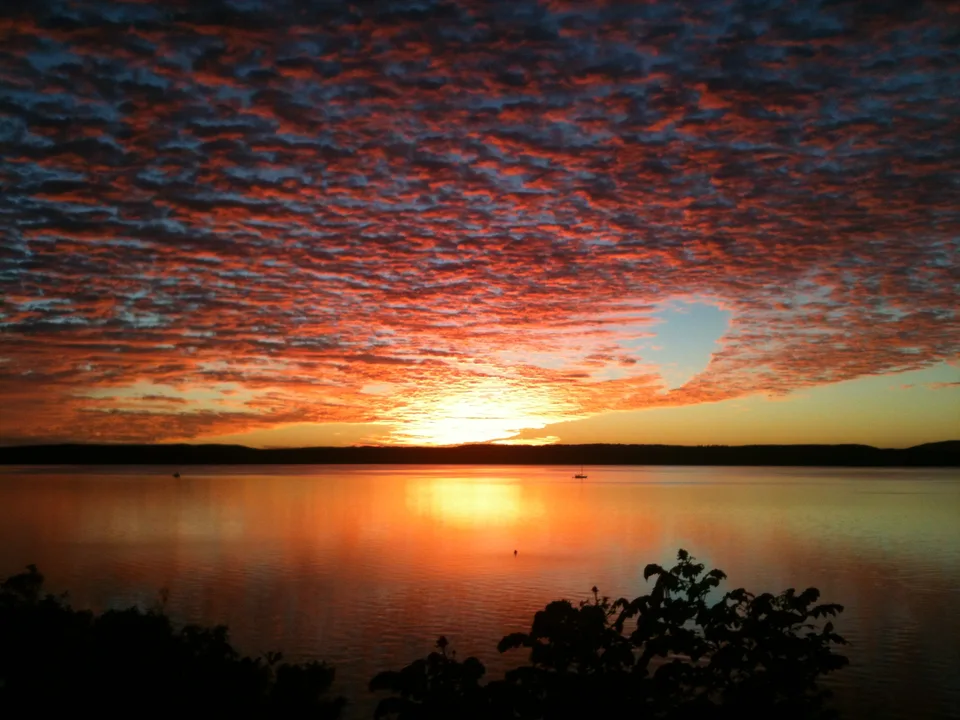 Sunrise over Moreton Bay seen from Macleay Island towards North Stradbroke Island